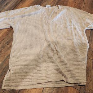 Bibi Sand Knit V-Neck Top